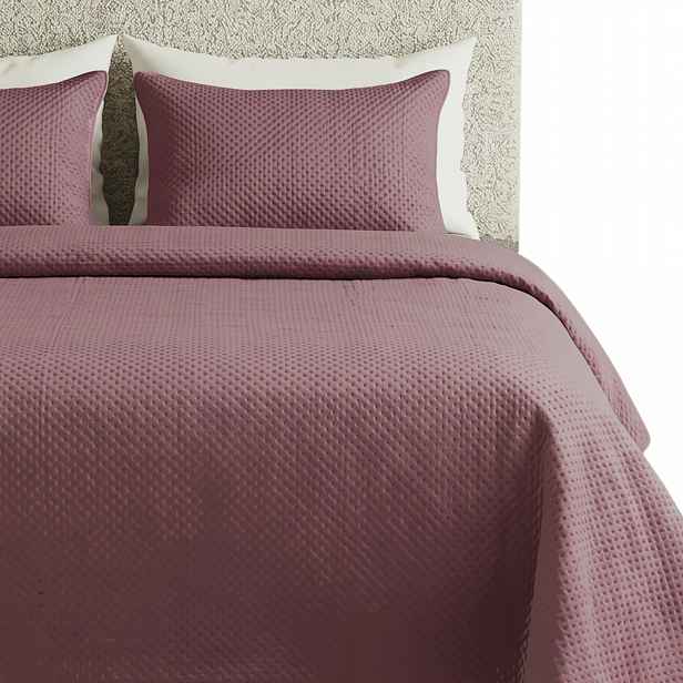 Přehoz Na Postel Prošívaný Velvet Kapa Koc Pled 160x220 Maya Tmavý Pudr