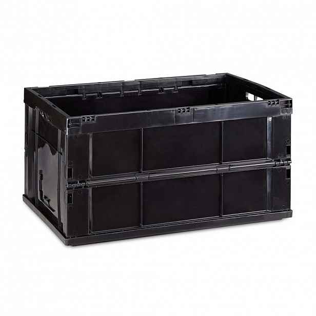 Relaxdays BOX Černá stabilní skládací polypropylen 60 l