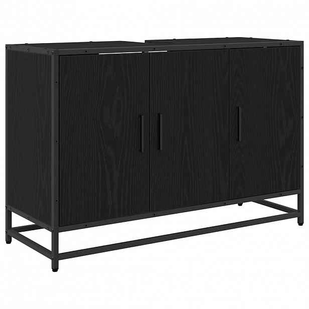 vidaXL Koupelnová skříň Černý dub 90 x 33 x 60 cm Kompozitní dřevo