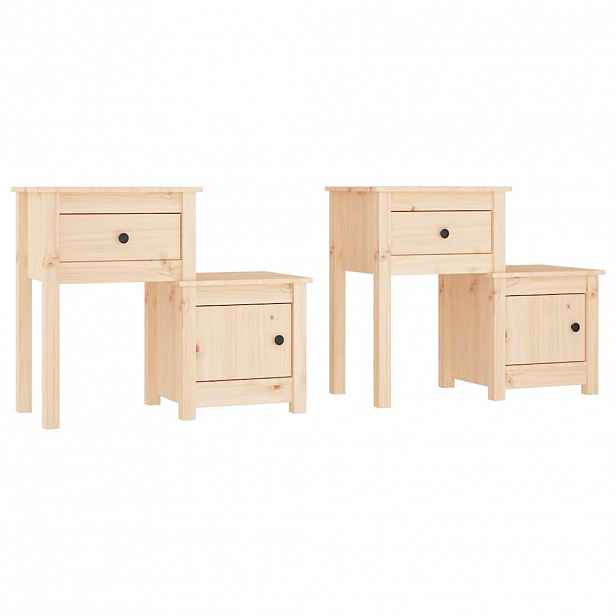 vidaXL Noční stolky 2 ks 79,5 x 38 x 65,5 cm masivní borové dřevo