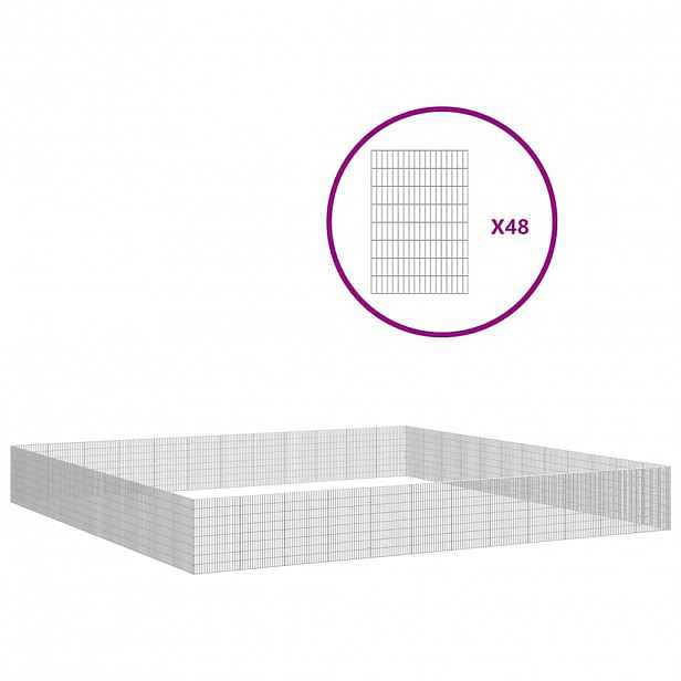 vidaXL Ohrádka pro zvířata 48 panelů 54 x 80 cm pozinkované železo
