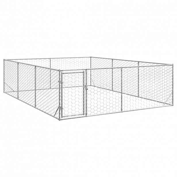 vidaXL Venkovní psí bouda s dveřmi 3x4x1 m pozinkovaná ocel