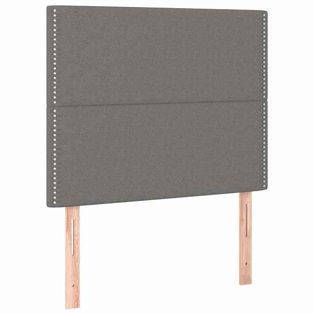 vidaXL Čelo postele tmavě šedé 90x5x118/128 cm látkové