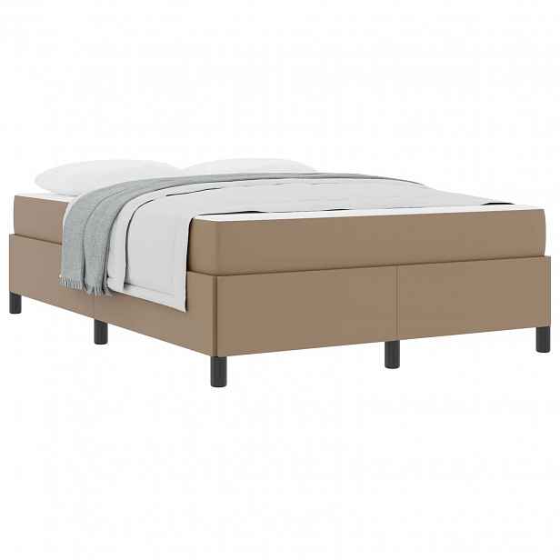 vidaXL Rám postele s matrací Cappuccino 140 x 200 cm textil