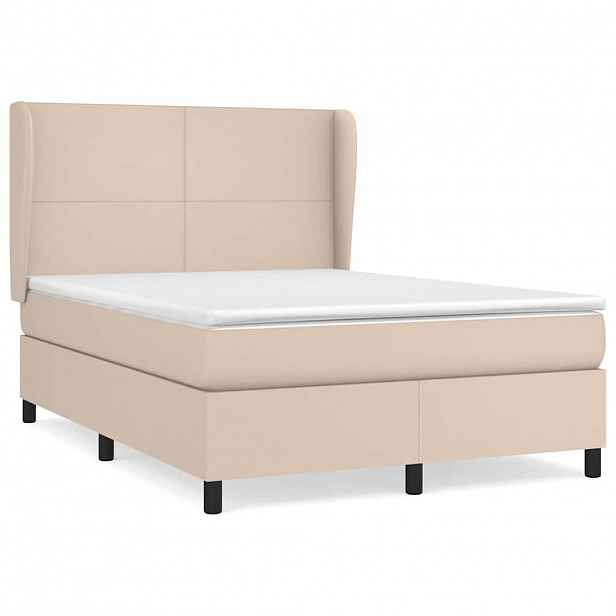 vidaXL Box spring postel s matrací cappuccino 140x190 cm umělá kůže