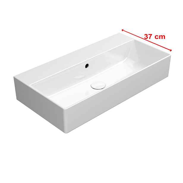 GSI KUBE X keramické umyvadlo 70x37cm, broušená spodní hrana, bez otvoru, bílá ExtraGlaze