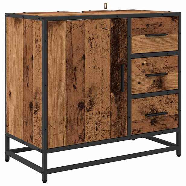 vidaXL Koupelnová skříň Staré dřevo 65 x 33 x 60 cm Kompozitní dřevo