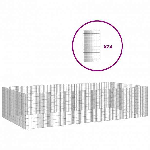 vidaXL Ohrádka pro zvířata 24 panelů 54 x 100 cm pozinkované železo
