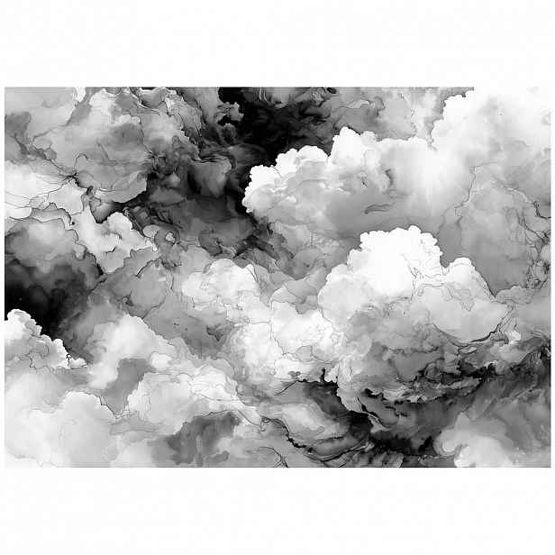 Wallarena ABSTRAKTNÍ mramorová fototapeta černá a bílá 300x210 cm