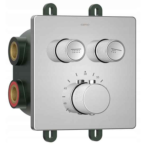 Smart Select podomítková sprchová termostatická baterie, box, 2 výstupy, ch