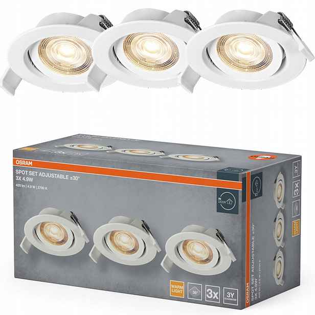 3x Stropní Led svítidlo 4.9W 280lm 2700K stmívatelné Osram