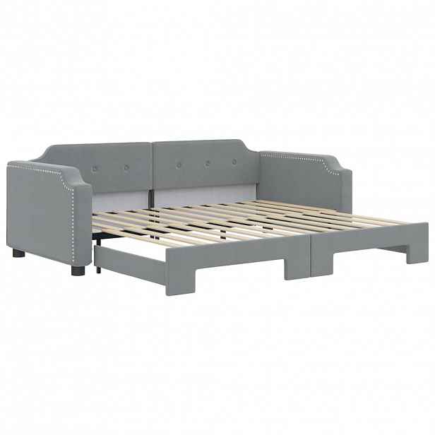 vidaXL Válenda s přistýlkou světle šedá 80 x 200 cm textil