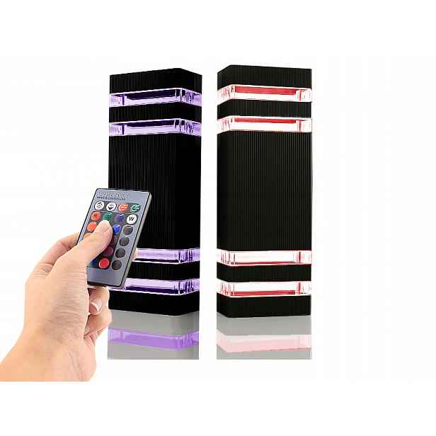 Sada 2 x Rgb Led venkovní nástěnné svítidlo Dálkový Ovladač