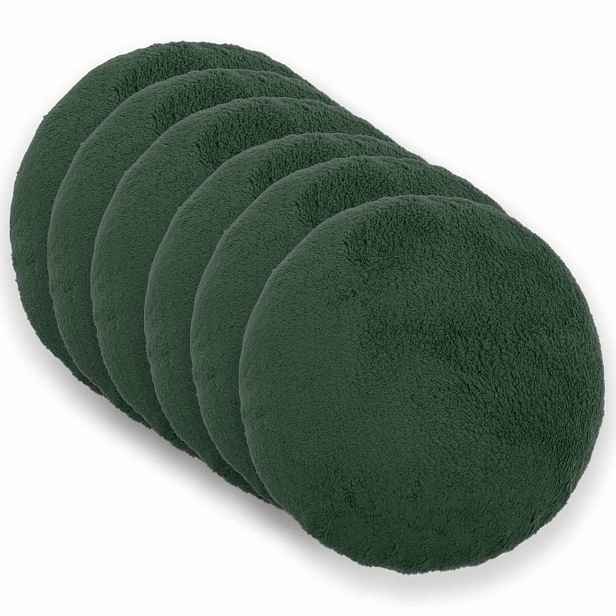 vidaXL Povlak na polštář 6 pcs HEERLEN Tmavě zelená Ø 60 cm Bouclé