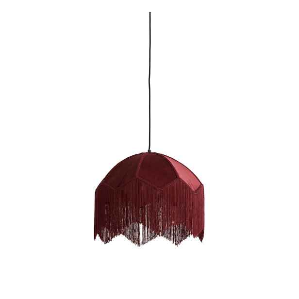 Vínové závěsné svítidlo s textilním stínidlem ø 40 cm Malacia – Light & Living