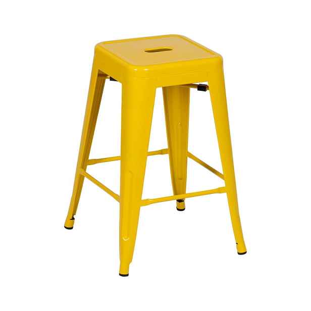 Žluté kovové barové stoličky v sadě 2 ks (výška sedáku 61 cm) – Ixia