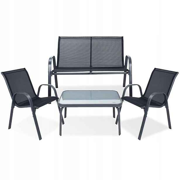 Sada zahradního nábytku 4 ks Ambiance Metal Sofa Křesla Stolek