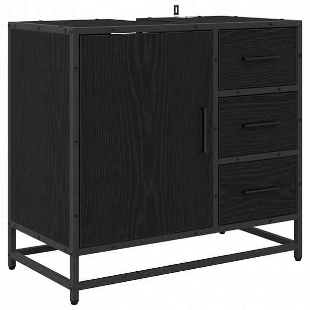 vidaXL Koupelnová skříň Černý dub 65 x 33 x 60 cm Kompozitní dřevo