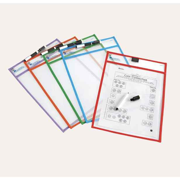 Learning Resources Kapsy na psaní a mazání A4 (sada 5 ks)