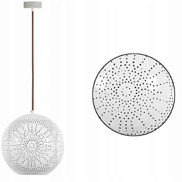 Stropní závěsná lampa Kula 1X60W E27 Prolamovaná bílá