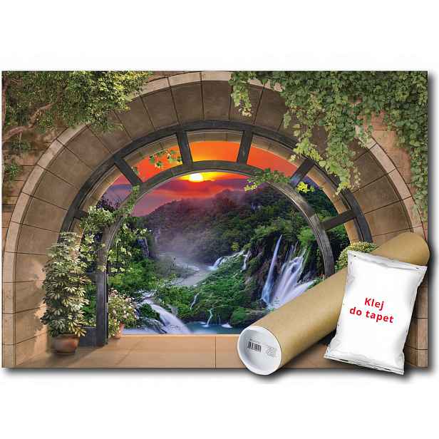 Vliesová fototapeta Vodopád 3D pohled 416x290