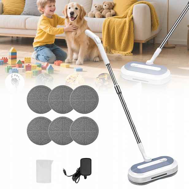 Bezdrátový elektrický rotační mop sada na mytí oken, 6 nástavců