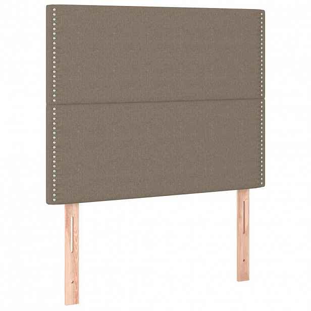 vidaXL Čelo postele béžové 90x5x118/128 cm látkové