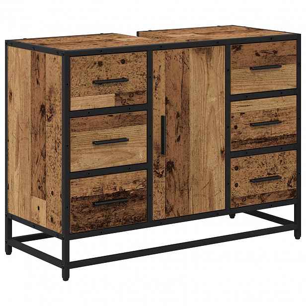 vidaXL Koupelnová skříň Staré dřevo 80 x 33 x 60 cm Kompozitní dřevo