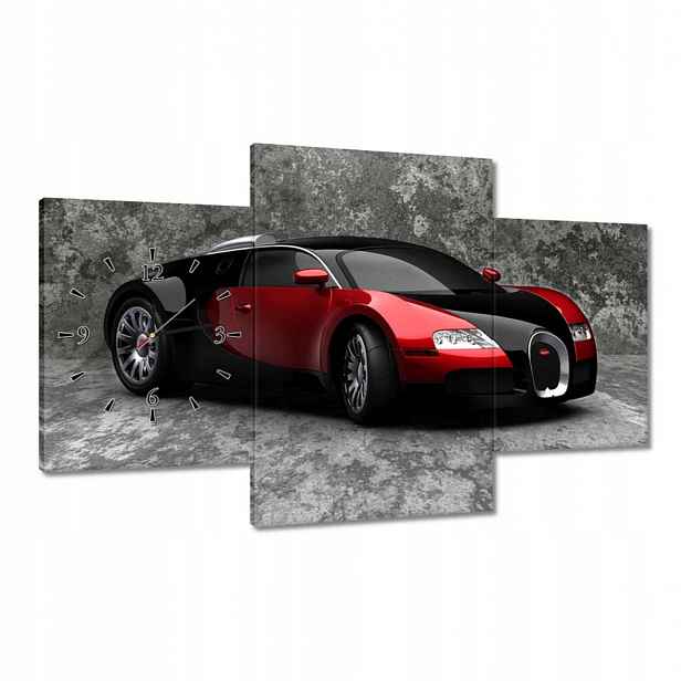 Hodiny 100x60 Bugatti Veyron Červené