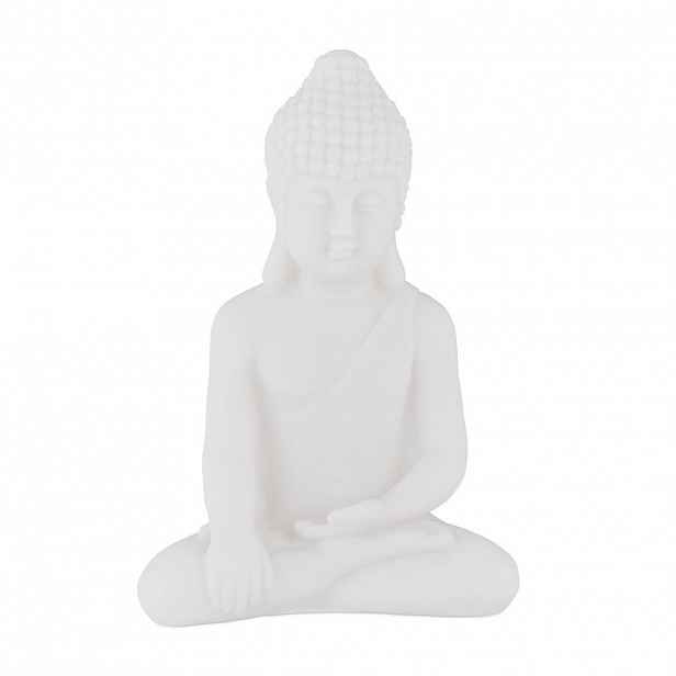 Relaxdays SOŠKA Bílá Buddha plast mrazuvzdorná 17 cm