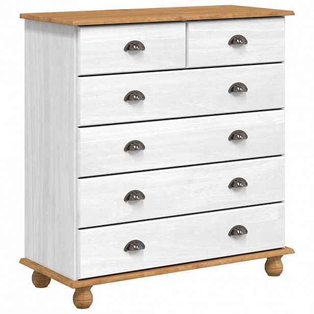vidaXL Komoda ASKIM Bílá 91 x 40 x 95,5 cm Masivní borové dřevo