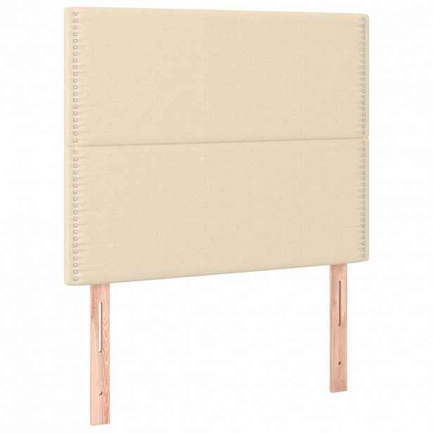 vidaXL Čelo postele krémové 90x5x118/128 cm látkové