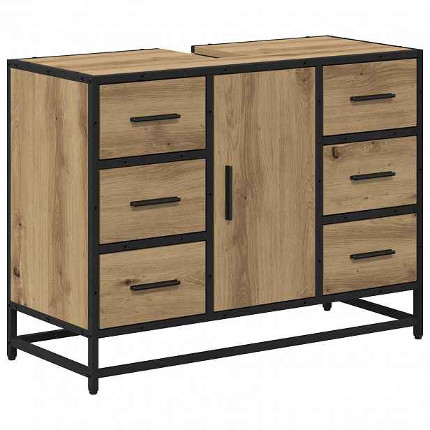 vidaXL Koupelnová skříň Artisanový dub 80 x 33 x 60 cm
