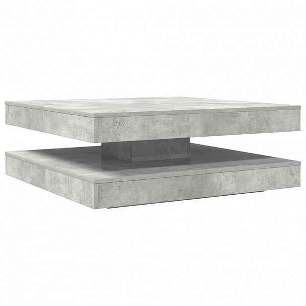 vidaXL Konferenční stolek otočný o 360º betonově šedý 90x90x34,5 cm