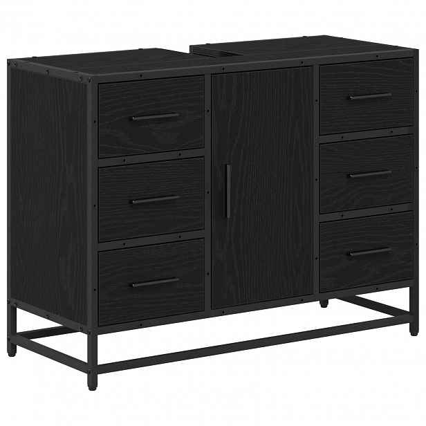 vidaXL Koupelnová skříň Černý dub 80 x 33 x 60 cm Kompozitní dřevo