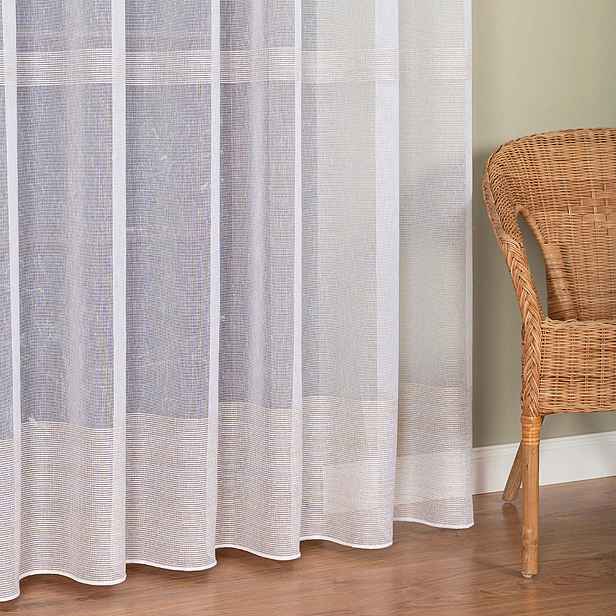 Mg záclona 01770 M jemný déšť s proužky zlatá nit 250 x 250 cm Hotová S Páskou Šitá