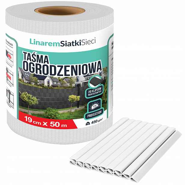 Stínící Panelové Pásy 19 cm x 50 m Uv Kryt Na Plotové Panely Bílý Plot