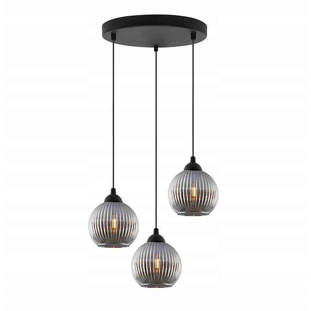 Závěsná Stropní Lampa Lustr Moderní Trojitý Grafitové Skleněné Koule