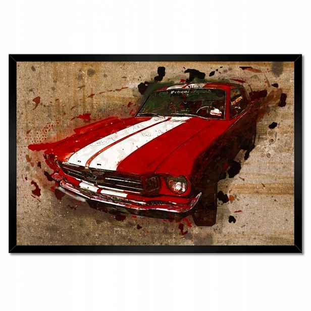 Plakáty v rámu 60x40 Červený Ford Mustang Usa
