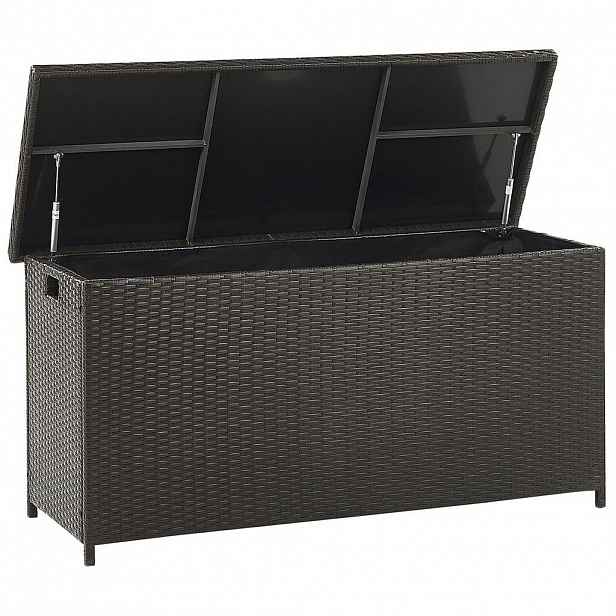Beliani ÚLOŽNÝ BOX NA POLSTROVÁNÍ Ratan hnědý 126/46 cm Modena