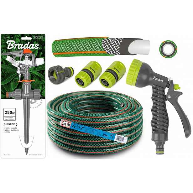Hadice 1/2" 30 m 4 Vrstvy Sada Zavlažovačů Pistole Bradas