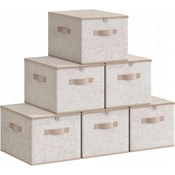 Úložné boxy s víkem Set 6 ks organizér 40 x 30 x 25 cm