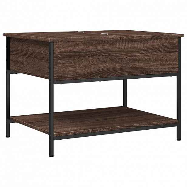 vidaXL Konferenční stolek hnědý dub 70 x 50 x 50 cm kompozit a kov