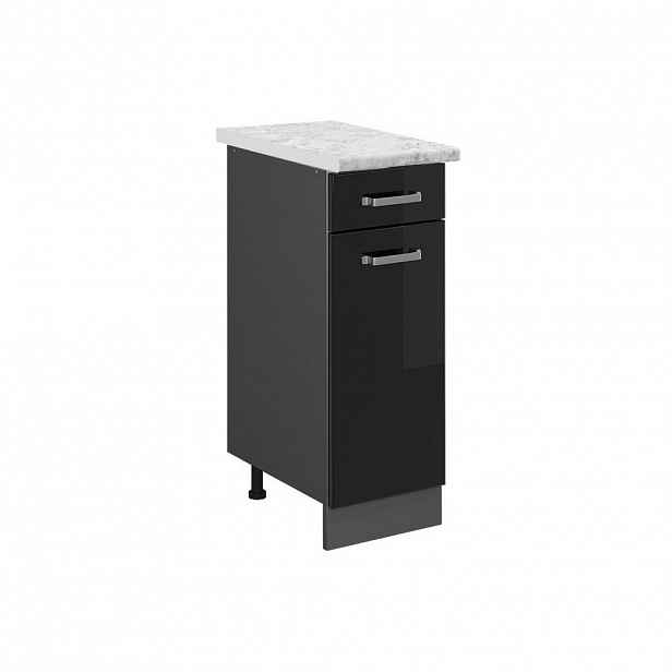 Vicco SPODNÍ SKŘÍŇKA KUCHYŇSKÉ LINKY R-Line Černý vysoký lesk 30 cm PD Mramor