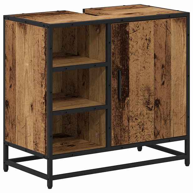 vidaXL Koupelnová skříň Staré dřevo 65 x 33 x 60 cm Kompozitní dřevo