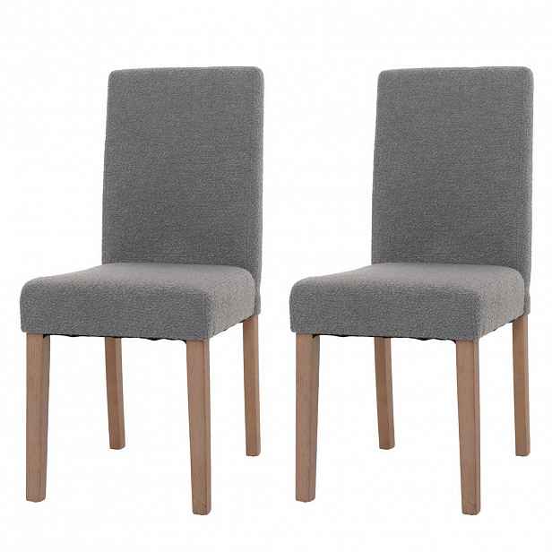 MCW JÍDELNÍ ŽIDLE BOUCLé Šedá, sada 2 ks