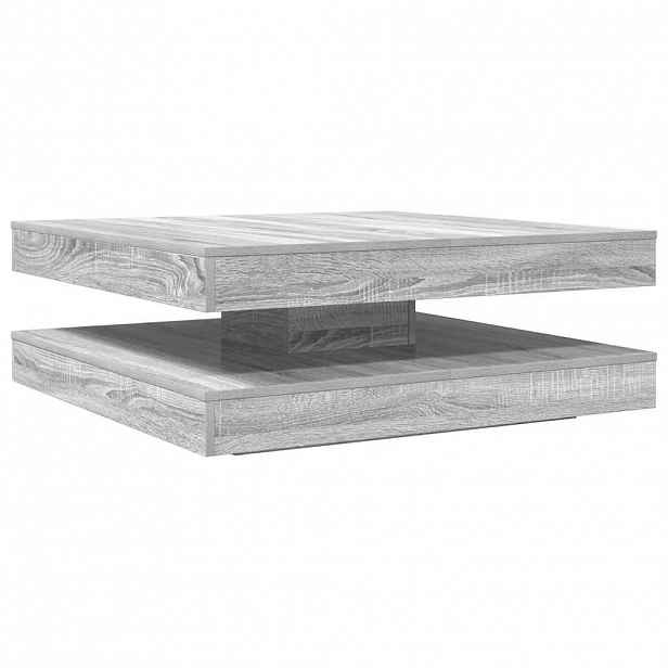 vidaXL Konferenční stolek otočný o 360º šedý sonoma 90x90x34,5 cm