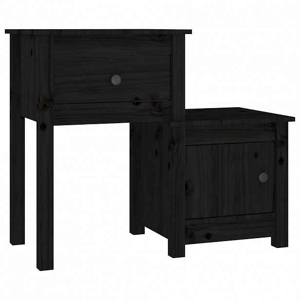 vidaXL Noční stolek černý 79,5 x 38 x 65,5 cm masivní borové dřevo