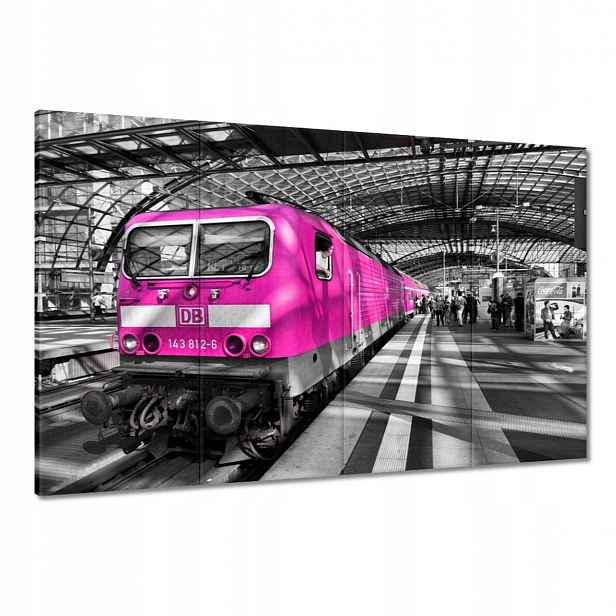 Obrazy 120x80 Růžový vlak Lokomotiva