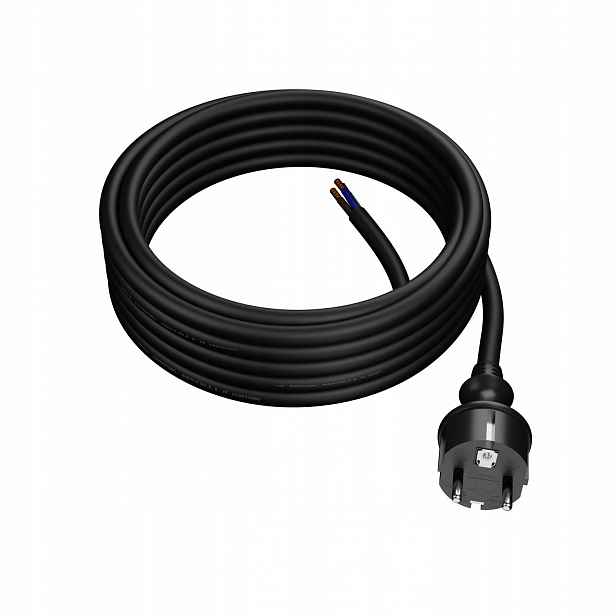 Připojovací kabel 5 m s přímou zástrčkou 250 V 16 A 3x2,5 mm² IP44 H05RR-F